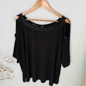 Lane Bryant Embellished Cold Shoulder Top Size 18/20